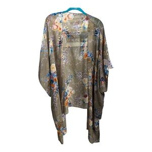 NWT aline Floral brownish sheer kimono so pretty size l-3x